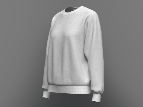 Womens Loose fit Raglan Sweatshirt 3D Model