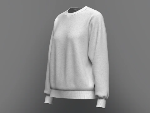 Womens Loose fit Raglan Sweatshirt 3D Model