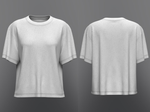 Women Half Sleeve Loose Fit T-Shirt 3Dモデル