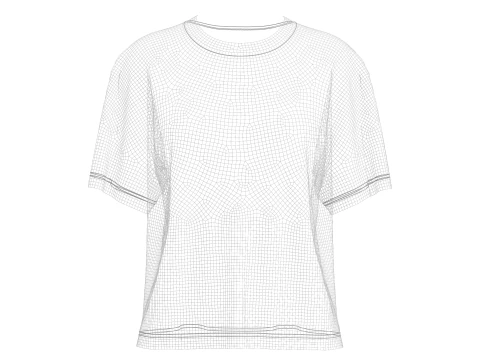 T-shirt ampia da donna a mezza manica Modello 3D