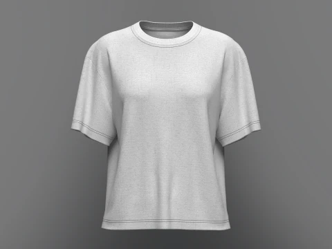T-shirt ampia da donna a mezza manica Modello 3D