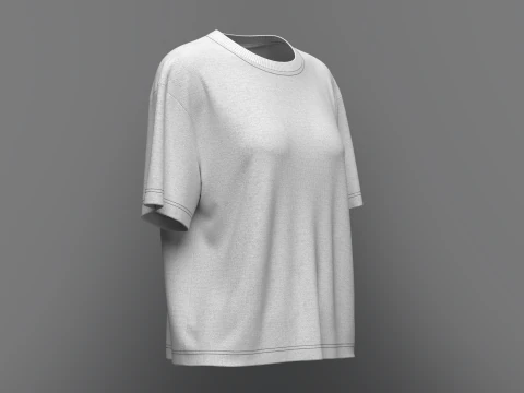 T-shirt ampia da donna a mezza manica Modello 3D