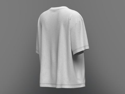 Women Half Sleeve Loose Fit T-Shirt 3D मॉडल