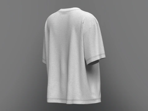 T-shirt ampia da donna a mezza manica Modello 3D