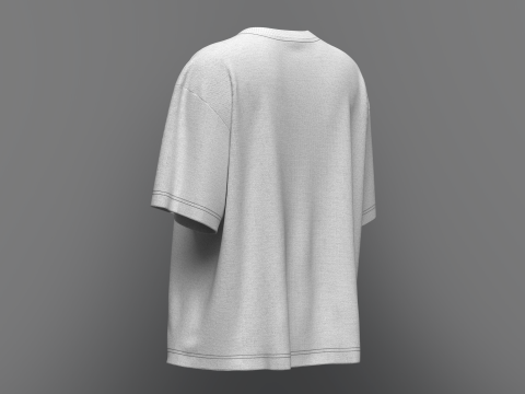 Women Half Sleeve Loose Fit T-Shirt 3D मॉडल