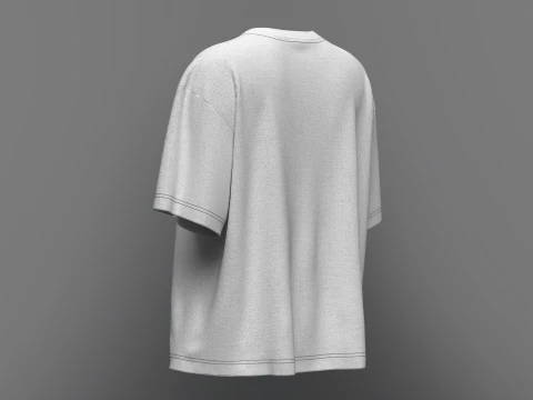 T-shirt ampia da donna a mezza manica Modello 3D