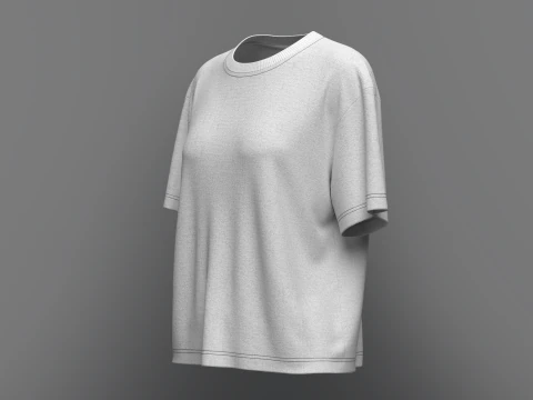 T-shirt ampia da donna a mezza manica Modello 3D