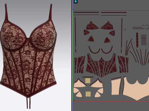 Lace Corset Modello 3D