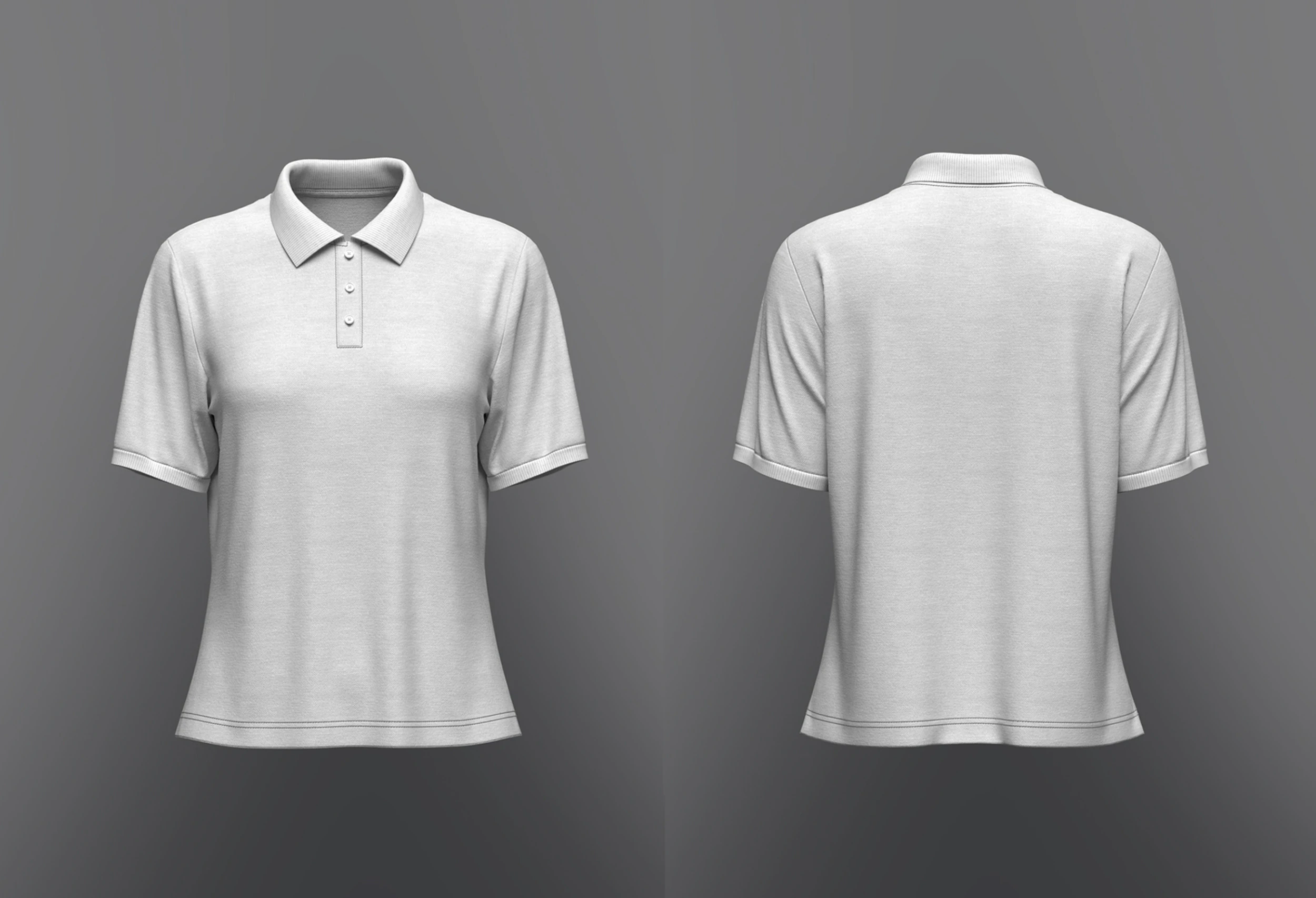 Women Regular Fit Half Sleeve Polo T-Shirt 3D Model .c4d .max .obj .3ds .fbx .stl .blend 