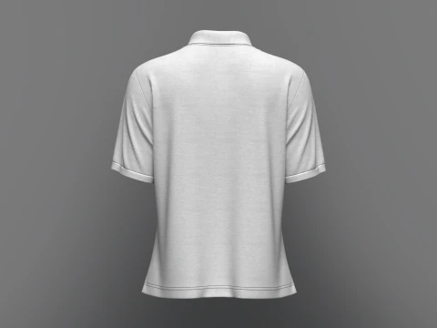 Women Regular Fit Half Sleeve Polo T-Shirt 3D Model