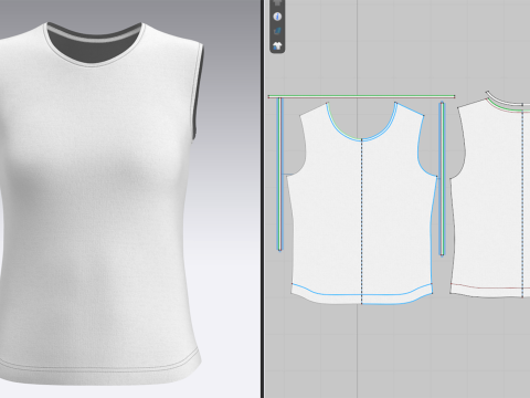 Women Sleeveless Top 3D Model