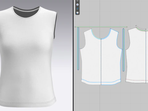 Women Sleeveless Top 3D Model