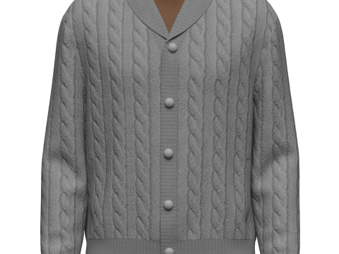 Men Sweaters Cardigans 3D Модель