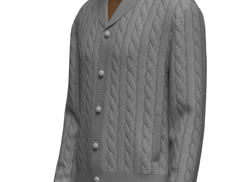 Men Sweaters Cardigans 3D Модель
