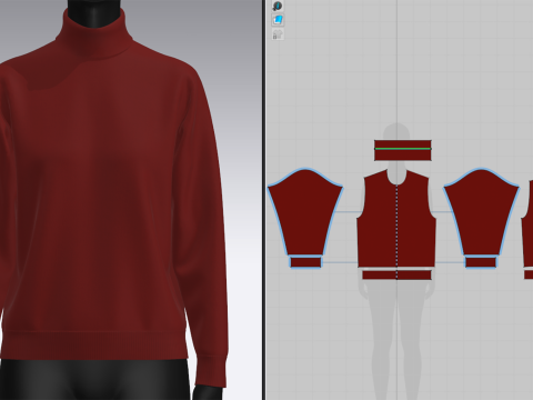 Female High Neck Sweater 3D Model