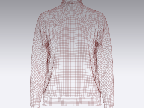 Female High Neck Sweater 3D Model
