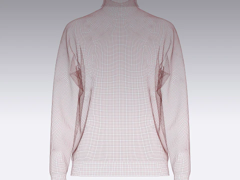 Female High Neck Sweater 3D Model