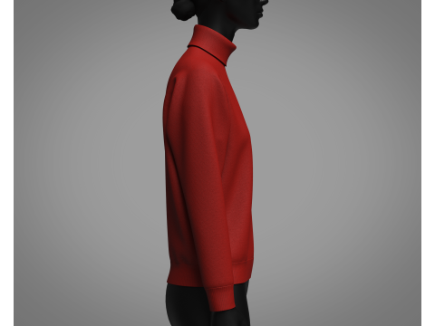 Female High Neck Sweater 3D Model