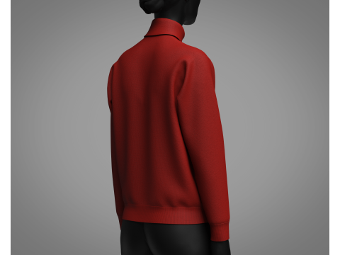 Female High Neck Sweater 3D Model
