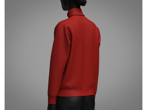 Female High Neck Sweater 3D Model