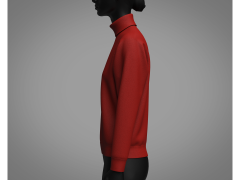 Female High Neck Sweater 3D Model