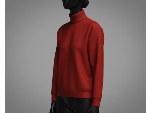Female High Neck Sweater 3D Model