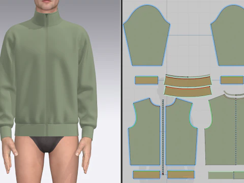 chaqueta masculina Modelo 3D