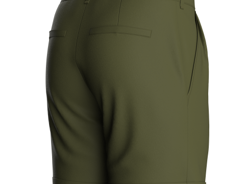 Male Double Pleated Cuffed Shorts Modello 3D