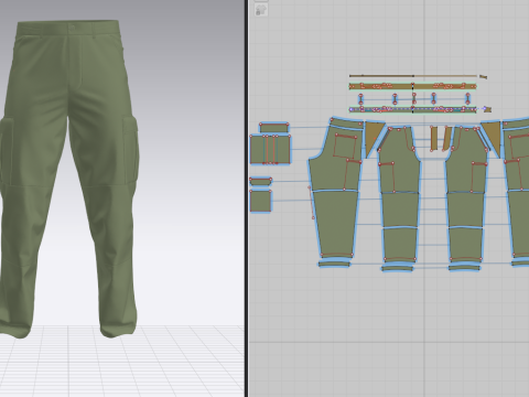 Male Cargo Pant 3D मॉडल