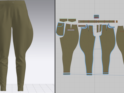 Female Breeches Pant Model 3D