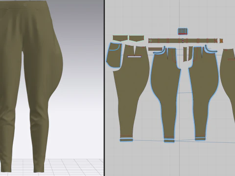 Female Breeches Pant 3D Model