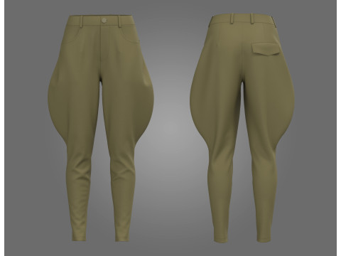 Female Breeches Pant 3D 模型
