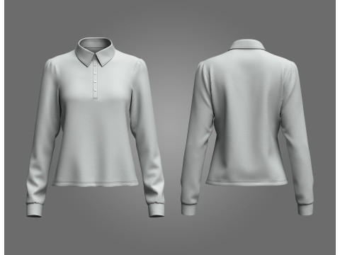 Female Rugby Shirt Modelo 3D