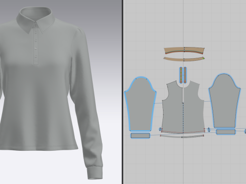 Female Rugby Shirt 3Dモデル