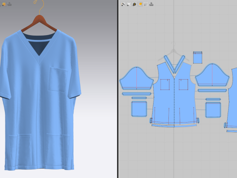 Medical Scrubs on Hanger Model 3D