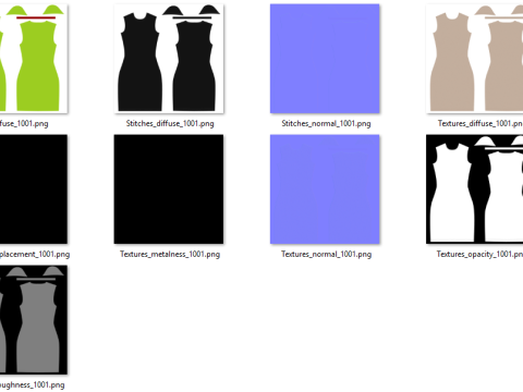 Cap Sleeve Ruched Mini Dress Option Model 3D