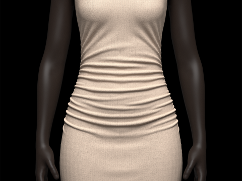 Cap Sleeve Ruched Mini Dress Option Model 3D