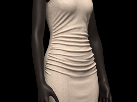 Cap Sleeve Ruched Mini Dress Option Model 3D