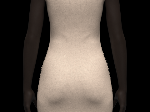 Cap Sleeve Ruched Mini Dress Option Model 3D