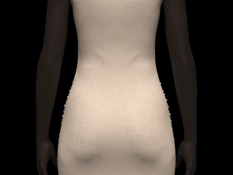 Op&ccedil;&atilde;o de mini vestido franzido com manga curta Modelo 3D