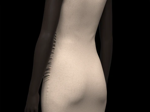 Op&ccedil;&atilde;o de mini vestido franzido com manga curta Modelo 3D