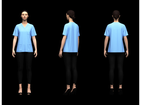 Female Medical Scrubs 3D 模型
