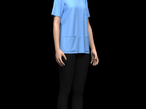 Female Medical Scrubs Model 3D