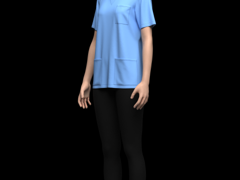 Female Medical Scrubs Model 3D