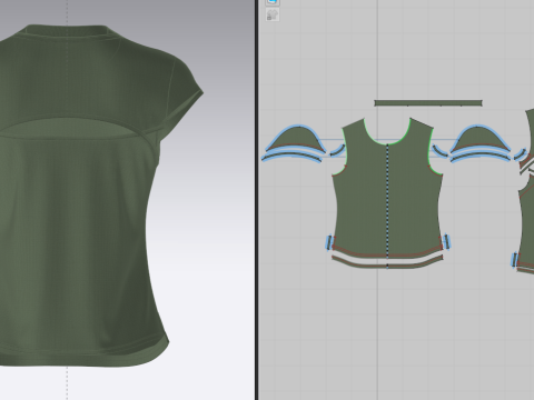 Female Cap Sleeve T-shirt Modèle 3D