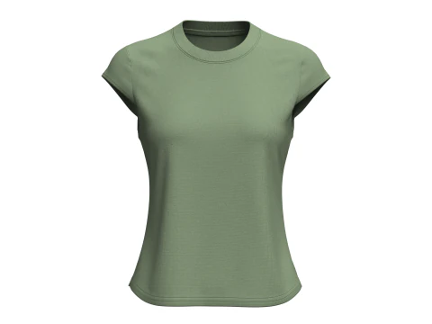 महिला कैप स्लीव टी-शर्ट 3D मॉडल