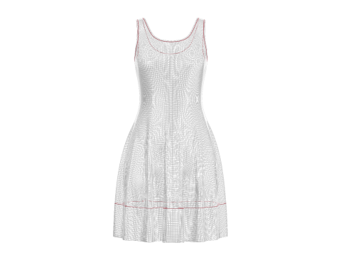 Female Fit and Flare Dress 3D Model
