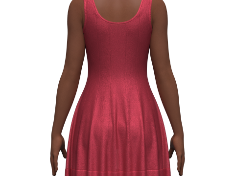 Female Fit and Flare Dress 3D Model