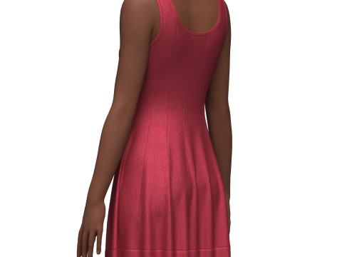 Female Fit and Flare Dress 3D Model