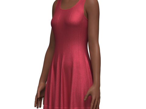 Female Fit and Flare Dress 3D Model